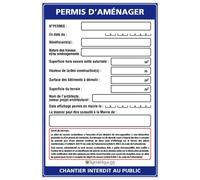 Signalétique.biz - Panneau Permis d'Aménager + Feutre - Akylux 800x1200 mm Anti-UV