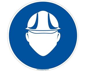 Signalétique.biz Panneau Port du Casque de Protection Obligatoire EPI Diamètre 250 mm Aluminium 2 mm