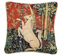 Signare Housse de Coussin en Tapisserie 45 cm x 45 cm avec Motif Femme et Licorne (Licorne, CCOV-Art-LU-UNI)