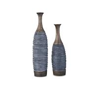 Signature Design by Ashley Blayze Lot de 2 vases Gris Antique/Marron