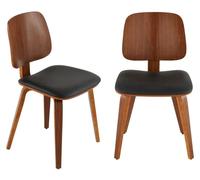 SIGNATURE - Lot de 2 chaises en vinyle noir H80,5 cm - BRAND