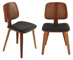 SIGNATURE - Lot de 2 chaises en vinyle noir H80,5 cm - BRAND