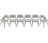 SIGNATURE - Lot de 6 chaises en tissu avec piètement en métal L51 cm - ELODIE