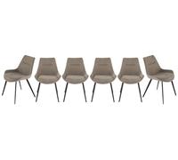 SIGNATURE - Lot de 6 chaises en tissu taupe L62 cm - COLOMBE