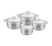 Signature Set de 4 Marmites en Inox 30-32-36-40cm avec Couvercles Argent