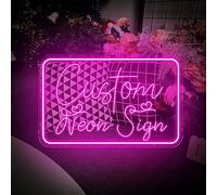 SIGNCLUBS LED Néon Personnalisé Signe Décoration Murale 3D Art Sculpté Neon Enseigne Lumineuse Mariage Bar Fete D'anniversaire Chambre Nuit Signe Neon Sign Cadeaux faits main Couleur 20-50cm