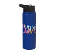 Signe de paix amour rétro années 60 années 70 hippie amant Stainless Steel Insulated Water Bottle