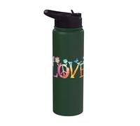 Signe de paix amour rétro années 60 années 70 hippie amant Stainless Steel Insulated Water Bottle