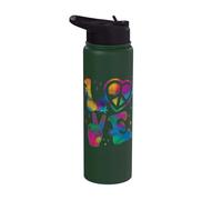 Signe de paix amour rétro années 60 années 70 hippie amant Stainless Steel Insulated Water Bottle