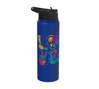 Signe de paix amour rétro années 60 années 70 hippie amant Stainless Steel Insulated Water Bottle