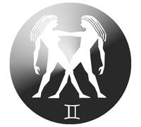 Signe Du Zodiaque Gémeaux Rond - 8cm - Sticker/Autocollant