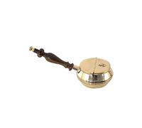 SIGNES GRIMALT Cendrier avec manche Corps en laiton doré - Manche en bois - Longueur 17 cm x Largeur 7.5 cm x Hauteur 6 cm