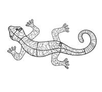 SIGNES GRIMALT Décoration Murale Lézard/Gecko en Métal - Sculpture Murale Design Ajouré Noir - 62 cm