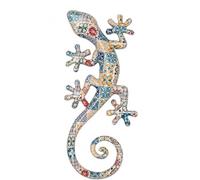SIGNES GRIMALT Décoration Murale Lézard Gecko en Résine Multicolore - Style Mosaïque Méditerranéen - 20,5 cm