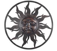 SIGNES GRIMALT Décoration Murale Soleil en Métal - Sculpture Murale Ronde Visage Soleil Style Rustique et Bohème - Ø 80 cm