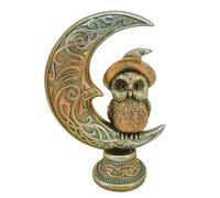 Signes Grimalt - ORIGEN Home Decor Chouette sur la Lune Fantasy - Figurine Chouette Marron 17x12x6cm