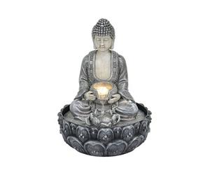SIGNES GRIMALT Petite fontaine d’intérieur Bouddha en résine grise 27 cm