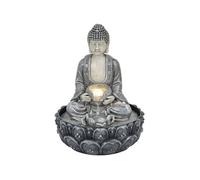 SIGNES GRIMALT Petite fontaine dintérieur Bouddha en résine grise 27 cm