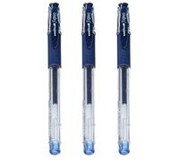 signo Lot de 3 stylos à bille à encre gel UM-151-0,28 mm Bleu/noir