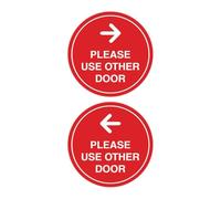 Signs ByLITA Circle Please Use Other Lot de panneaux de porte avec ruban adhésif, se monte sur n'importe quelle surface, résistant aux intempéries, utilisation en intérieur/extérieur, rouge, taille S