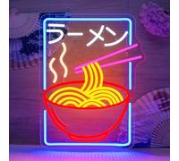 SIGNSHIP Convient à la Décoration Murale Ramen Néon Led Ramen Japonais Enseigne Lumineuse Alimenté par USB Led Lampe Néon Avec 6 Niveaux Adapté au Restaurant,à la Cuisine, Maison, aux Brunchs