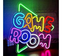 SIGNSHIP Neon LED Game Room vert salle de jeux néon logo LED néon décoration murale USB Powered cool lettres colorées logo chambre Art Déco mur salle de jeux salon Bar décoration cadeau garçon