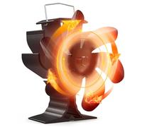 Signstek Ventilateur pour poêles à bois, 6 pales, silencieux, Ventilateur de Cheminée Alimenté Par la Chaleur pour Poêle à Bois/Cheminée/Gaz/Bûche