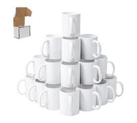 Signzworld - Lot de 72 tasses vierges pour sublimation avec grande anse et boîte cadeau, blanc, 325 ml