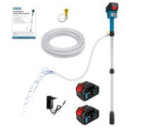 SIGOMAY Pompe à Huile et Pompe à Eau Sans Fil, Compatible avec Batterie Makita 18V, Kit de Pompe Transfert Liquide avec 2x4.0Ah Batterie & Chargeur, 3 Vitesses Max. 2400 L/h, pour Cuve, Piscine, Vidan