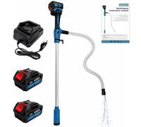 SIGOMAY Pompe de Transfert sans Fil, avec 2x Batteries 4.0Ah, Pompe Vide-Cave Électrique avec Écran Digital et Arrêt Automatique, 2725 L/h, pour Diesel, Eau, Jardin, Piscine, IBC