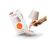 SIGOR Nuindie mini - Petite lampe de table LED à intensité variable - Pour l'intérieur et l'extérieur - Protection IP54 contre les éclaboussures - Hauteur : 25 cm - Rechargeable avec USB-C - Durée