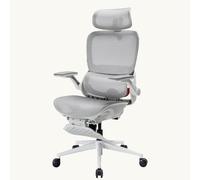 SIHOO B100 Pro Chaise Bureau Maille, Support Dorsal Double Adaptatif, Gris | Repose-Pieds Pliable, Accoudoirs 4D Rabattables 360°, Appui-Tête 3D Large, Double Dossier Aéré, 3 Inclinaisons, Confort Salon