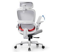 SIHOO B100 SE Chaise Bureau Ergonomique, Support Lombaire Dynamique, Blanc | Assise en Mousse Élargie, Accoudoirs Rabattables, Appui-Tête Réglable Large, Dossier Aéré, 3 Inclinaisons, Confort Quotidien