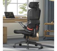 SIHOO Chaise Bureau Ergonomique, Support Lombaire Adaptatif, 3 Inclinaisons | Dossier Maille Aéré, Assise Mousse Élargie, Accoudoirs Rabattables, Appui-Tête Ajustable, Noir, Confort Durable