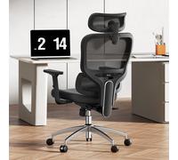 Fauteuil de bureau ergonomique SIHOO M56C avec soutien lombaire 3D, dossier mesh respirant, accoudoirs et appui-tête réglables - Noir