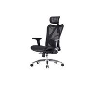 Sihoo chaise de bureau ergonomique charge max. 150kg ~ housse noire, piétement noir