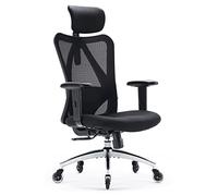 SIHOO Chaise de Bureau Ergonomique, Fauteuil de Pivotant en Maille Avoir Soutien Lombaire et Accoudoir Réglable, Capacité Maximal de 150 KG,Noir