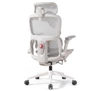 SIHOO Chaise Ergonomique Soutien Lombaire Dynamique Accoudoirs 6D Pliables | Inclinaison 135°, Maille Aérée, Appui-Tête 3D Large, Dossier 5 Hauteurs, Blanc, Sans Repose-Pieds, Confort Toute Journée