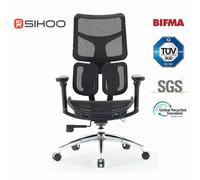 Chaise ergonomique SIHOO Doro S100 - Double soutien lombaire dynamique, accoudoirs 4D, dossier 5x réglable - Noir