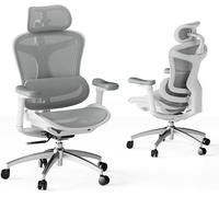 SIHOO Doro C300 Chaise de bureau ergonomique avec accoudoirs 3D ultra doux et soutien lombaire dynamique - Blanc