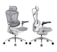 SIHOOC300Pro Chaise de Bureau Ergonomique Avec Accoudoirs,Support Lombaire Dynamique,Profondeur D'assise et Dossier Réglables Blanc