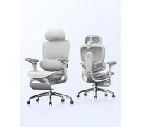 SIHOO Doro C300 V2 Fauteuil de Bureau Ergonomique avec Repose-Pieds, Double Support Lombaire Dynamique et Accoudoirs 6D Coordonnés - Réglable pour Travail et Gaming, Gris