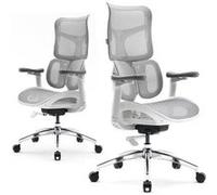 Chaise ergonomique SIHOO Doro S100 - Double support lombaire dynamique - Accoudoirs 4D - Certifié BIFMA/SGS - Blanc