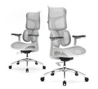 Chaise ergonomique SIHOO Doro S100 - Double support lombaire dynamique - Accoudoirs 4D - Certifié BIFMA/SGS - Blanc