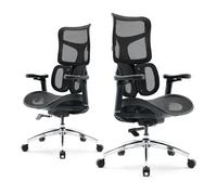SIHOO Chaise ergonomique Doro S100 – double soutien lombaire, accoudoirs 4D, 5x réglable – Noir