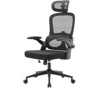 SIHOO Chaise de bureau ergonomique à dossier haut, chaise de bureau en maille avec appui-tête réglable et support lombaire Noir