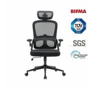 Chaise de bureau ergonomique SIHOO M102C - Support lombaire, accoudoirs rabattables, assise large - Noir