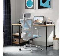 SIHOO M18 Chaise de bureau ergonomique, chaise de bureau d'ordinateur avec appui-tête et support lombaire réglables, chaise de direction pivotante à haut dossier pour le bureau à domicile (Bleu Clair)