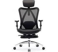SIHOO Chaise de Bureau Ergonomique avec soutien lombaire,Chaise De Bureau en maille avec repose-pieds/dossier réglables,Noir,150KG