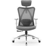 SIHOO M18 Chaise de Bureau Ergonomique, avec Support Lombaire, Appui-Tête et Accoudoirs Réglables, Tissu Maille Respirant, Gris